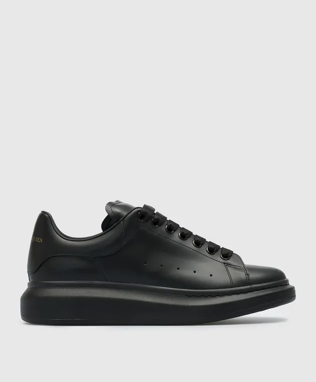 Alexander McQueen Black leather sneakers with logo