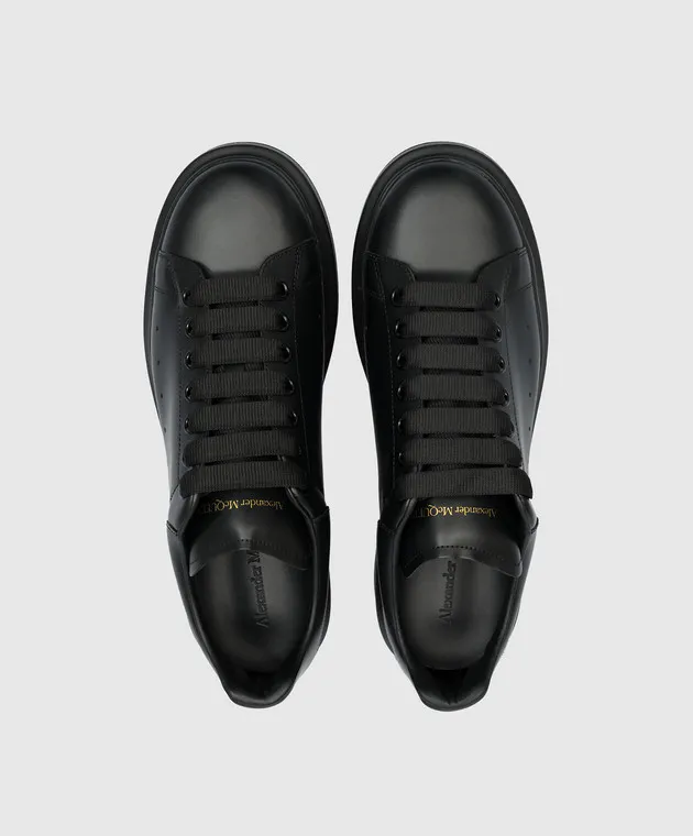 Alexander McQueen Black leather sneakers with logo