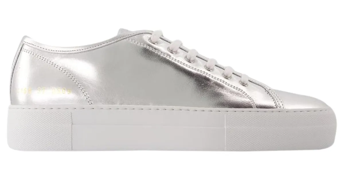 Autre Marque Torneo Super Shiny Sneakers - COMMON PROJECTS - Cuero - Plata Metálico 