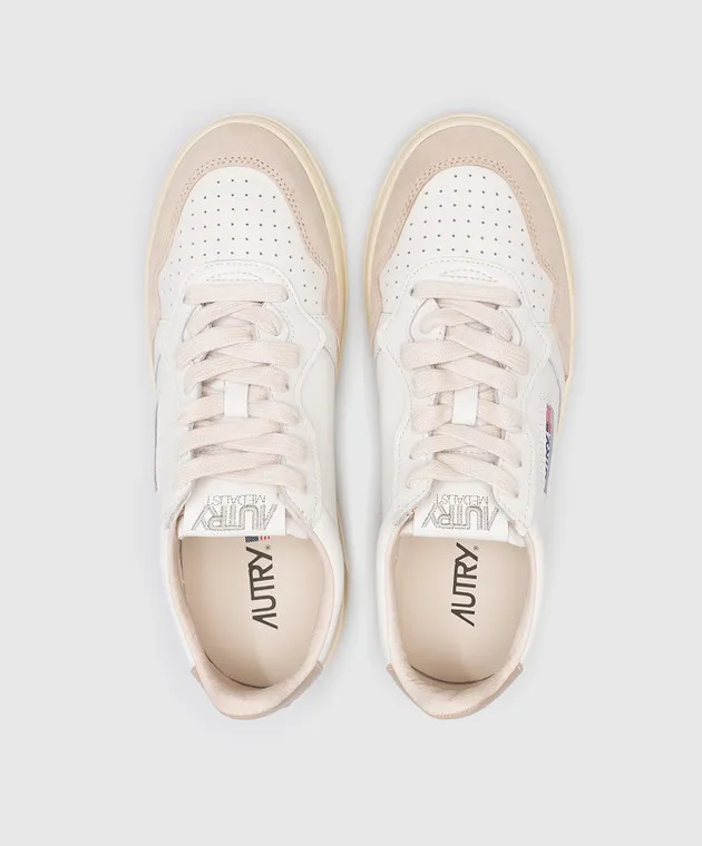 AUTRY White leather sneakers with logo