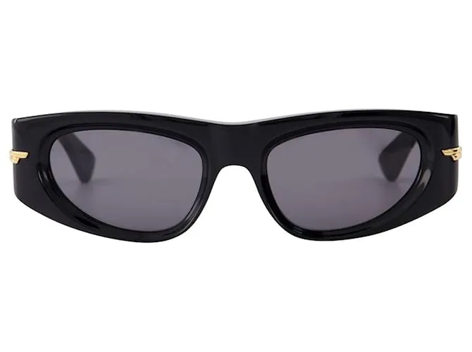 Bottega Veneta Gafas de Sol en Acetato Negro/Gris 