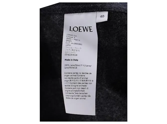 Camisa Loewe Asimétrica Cuadros Lana Gris 