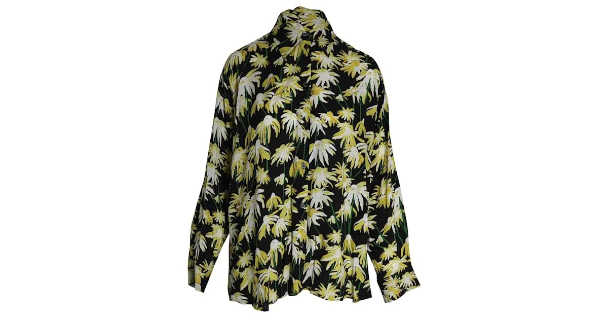 Camisa Loewe con estampado de margaritas en viscosa con estampado floral Impresión de pitón 