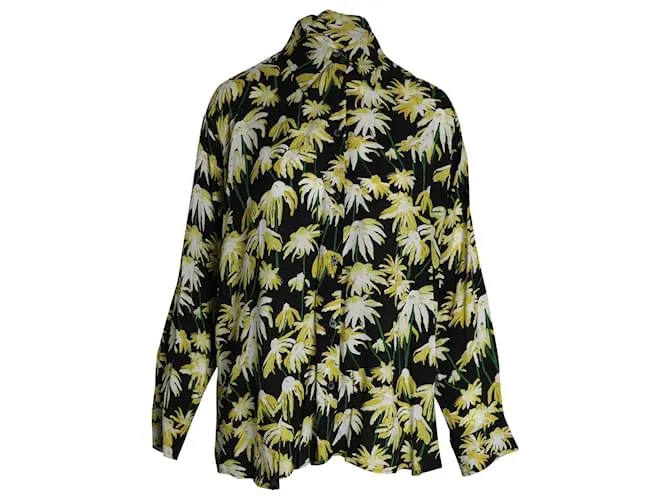 Camisa Loewe con estampado de margaritas en viscosa con estampado floral Impresión de pitón 