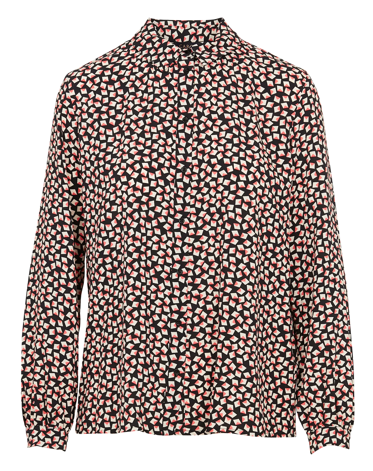 CAROLL KATHERINE1 - Camisa recta estampada con cuello clásico en negro