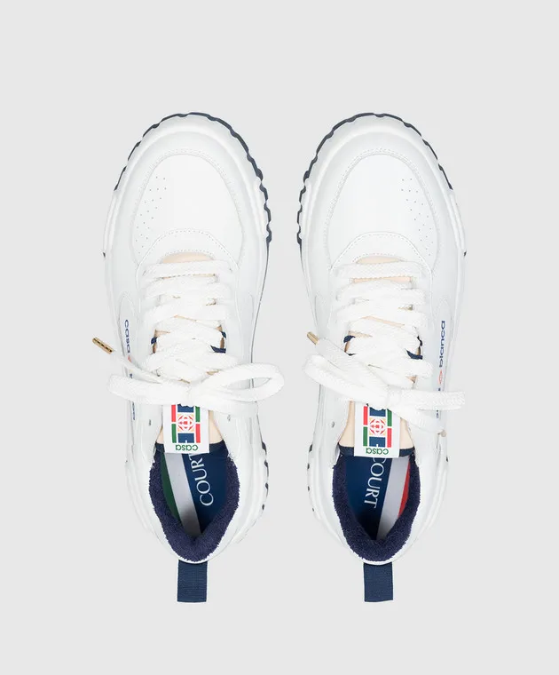 Casablanca The Court logo sneakers in white leather