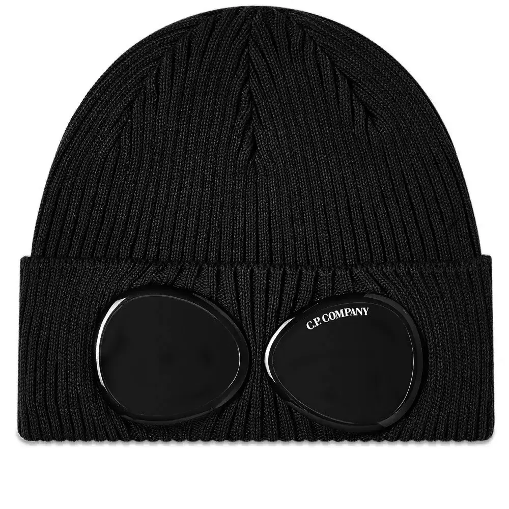 C.P. COMPANY GOGGLE BEANIE BLACK