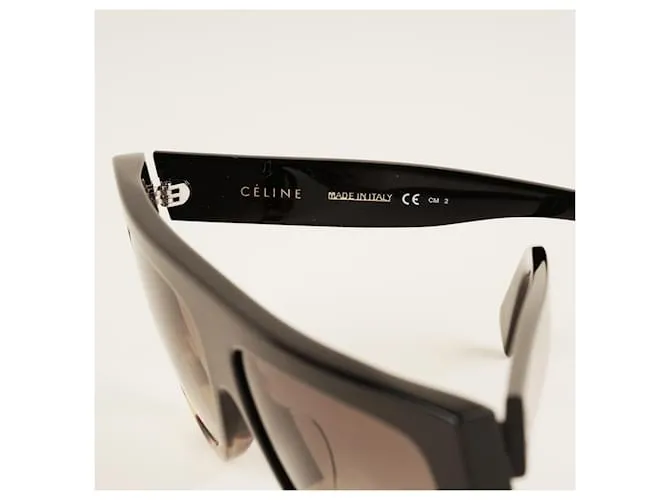 Céline Gafas de sol de montura plana Castaño 