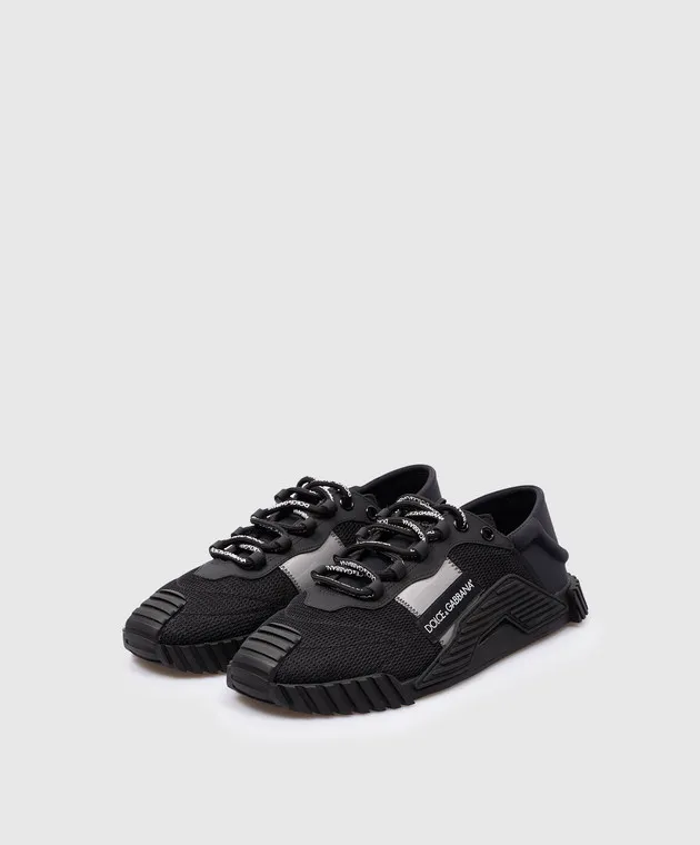 Dolce&Gabbana Black NS1 combo sneakers with logo patch