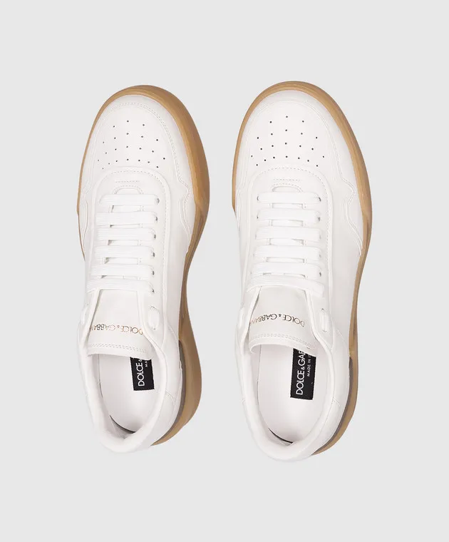 Dolce&Gabbana New Roma white leather sneakers with logo print