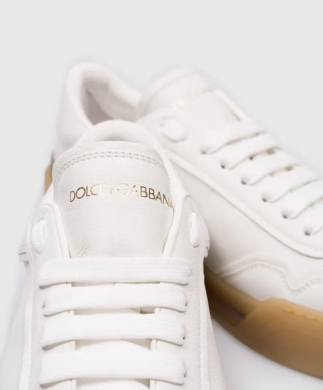 Dolce&Gabbana New Roma white leather sneakers with logo print