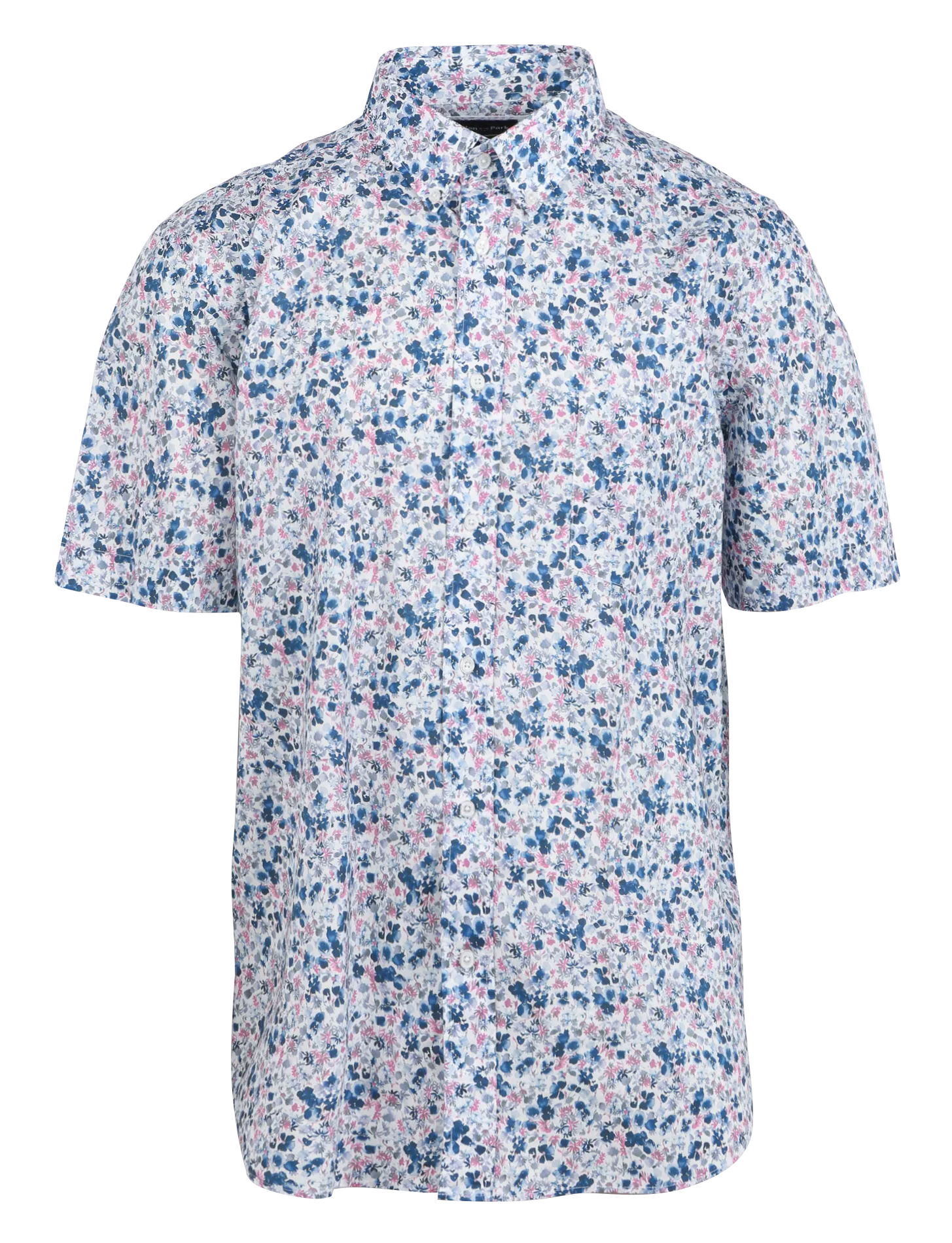 EDEN PARK Camisa regular fit de algodón con estampado floral en blanco