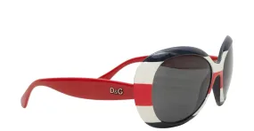 Gafas de sol de gran tamaño a rayas D&G rojas y multicolores 