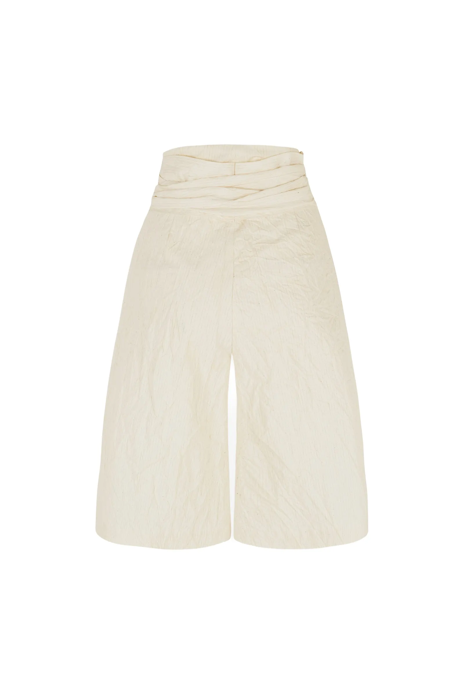 Gilda, cotton, paper and linen blend shorts