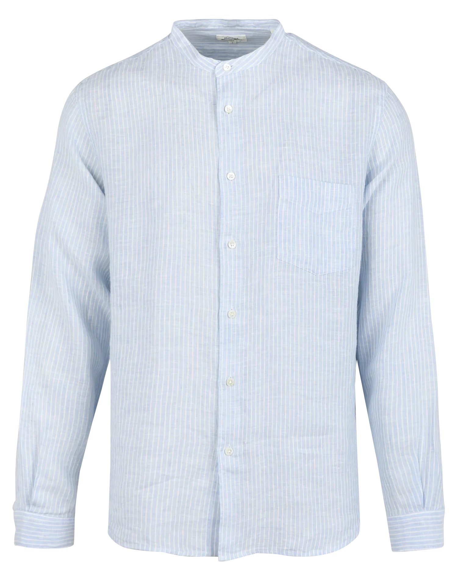 HARTFORD PREMIUM - Camisa regular fit de lino de rayas en azul