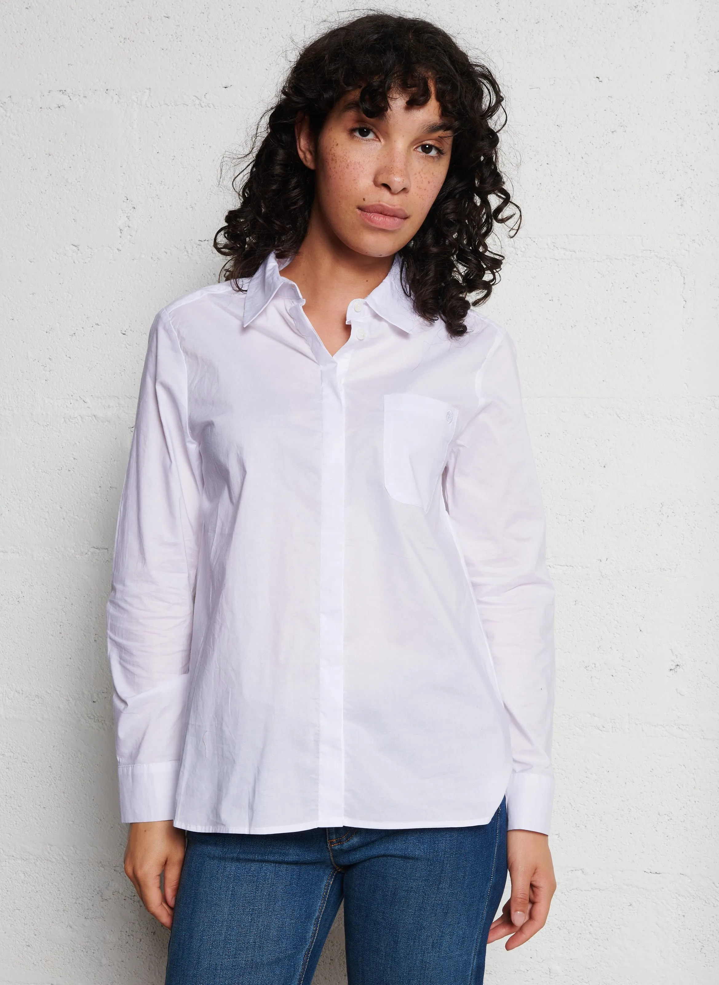 LA PETITE ETOILE CARLI - Camisa de algodón recta en blanco