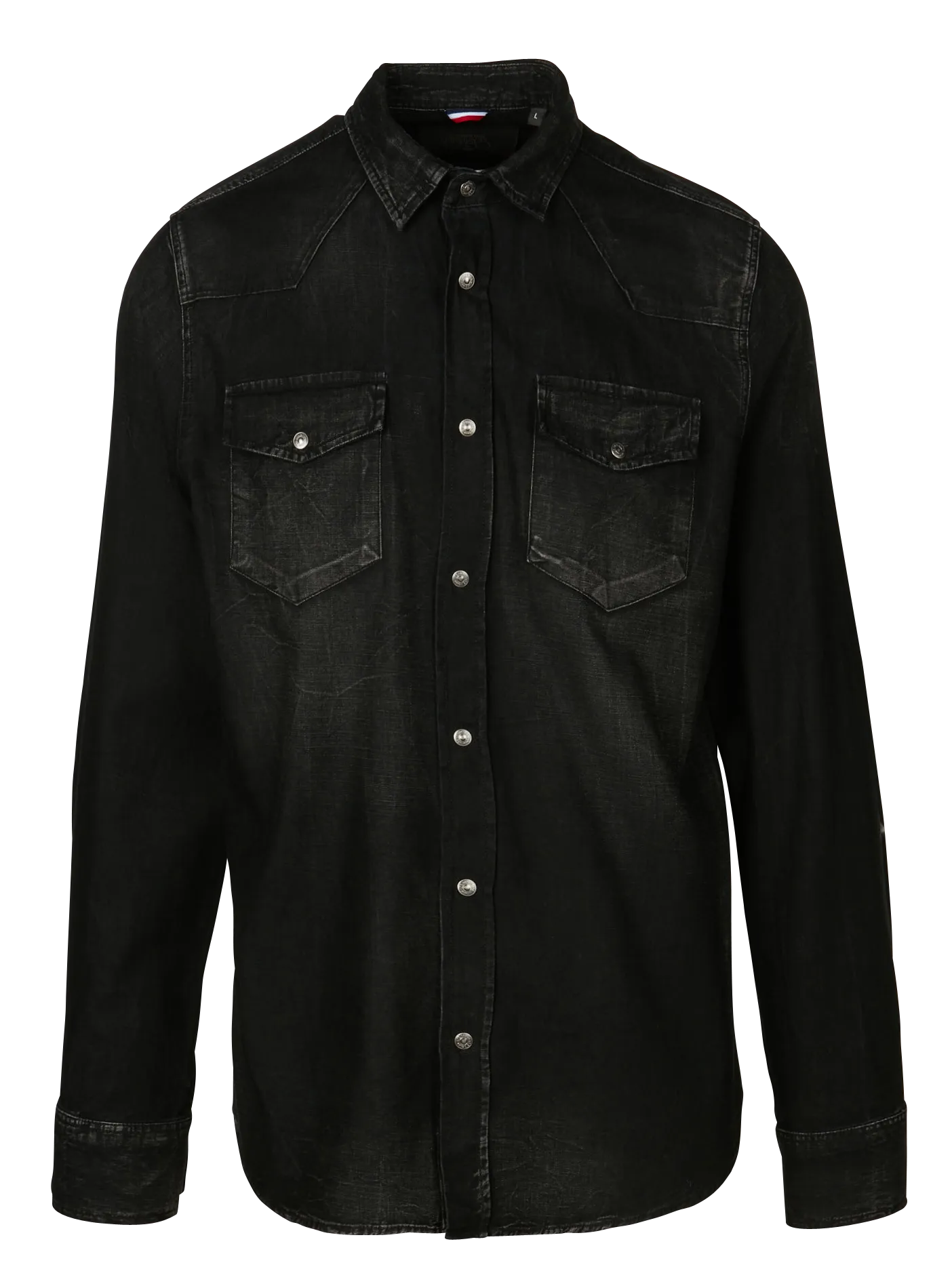 LE TEMPS DES CERISES JUANITO - Camisa regular fit de algodón con cuello clásico en negro