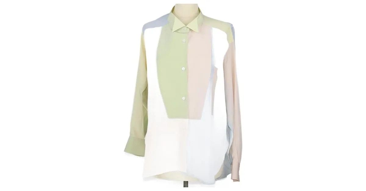 Loewe Camisa de patchwork asimétrica multicolor 