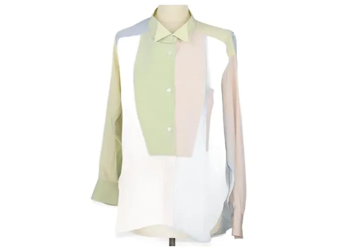 Loewe Camisa de patchwork asimétrica multicolor 