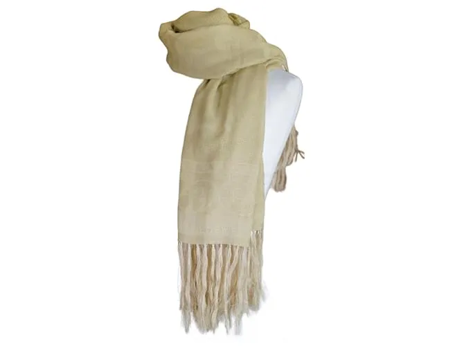 Loewe Foulard Beige con Flecos 