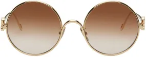 Loewe Gold Anagram Round Sunglasses