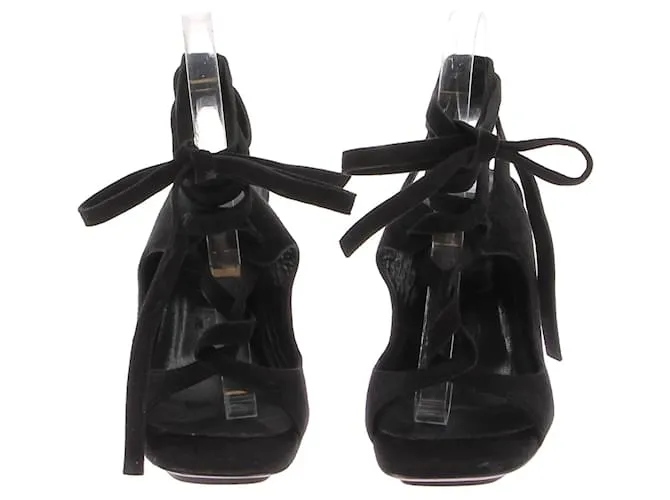 LOEWE Sandalias T.UE 39 ante Negro 