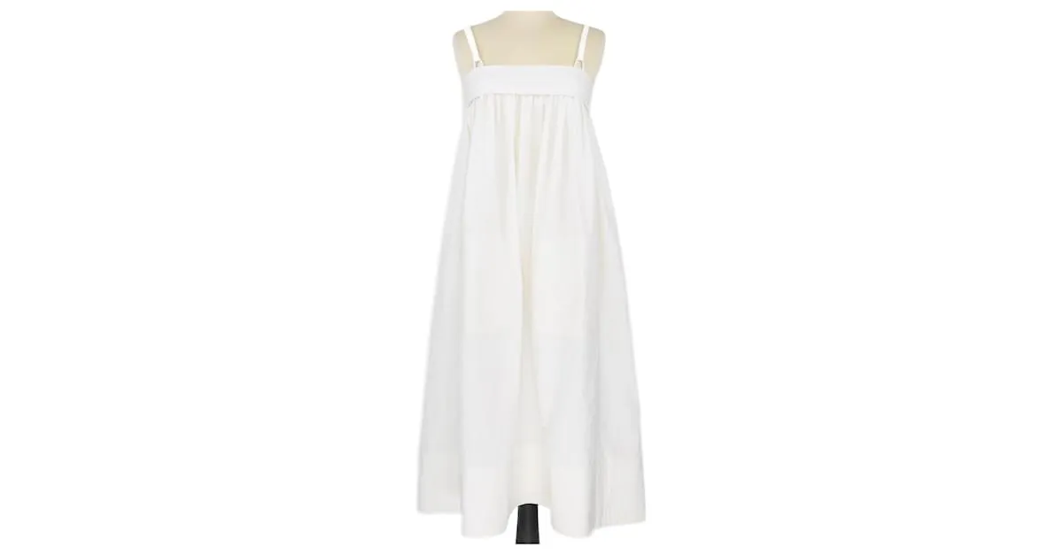 Loewe Vestido midi de tirantes blanco 