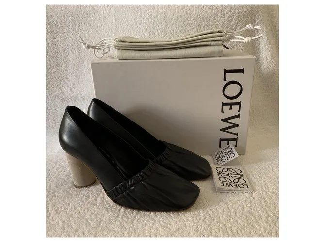 Loewe Zapato de cuero negro elástico 