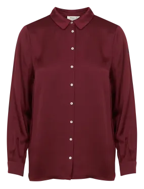 MAISON 123 CARLA - Camisa satinada con cuello clásico en rojo