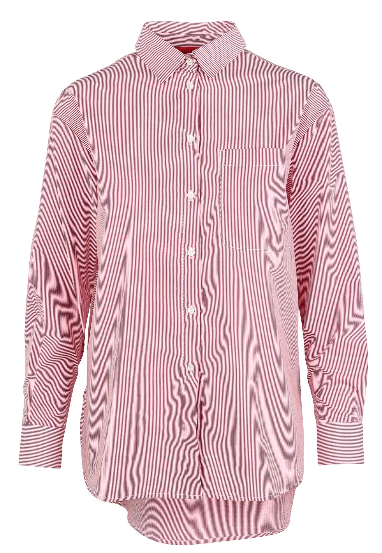 MAX&Co. INIZIO - Camisa de algodón a rayas con cuello clásico en multicolor