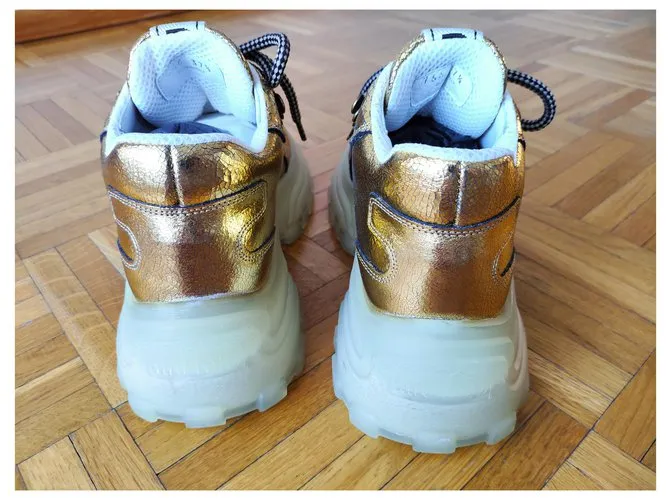 MIU MIU SNEAKERS MAXI SUELA GRANDE ORO Dorado 