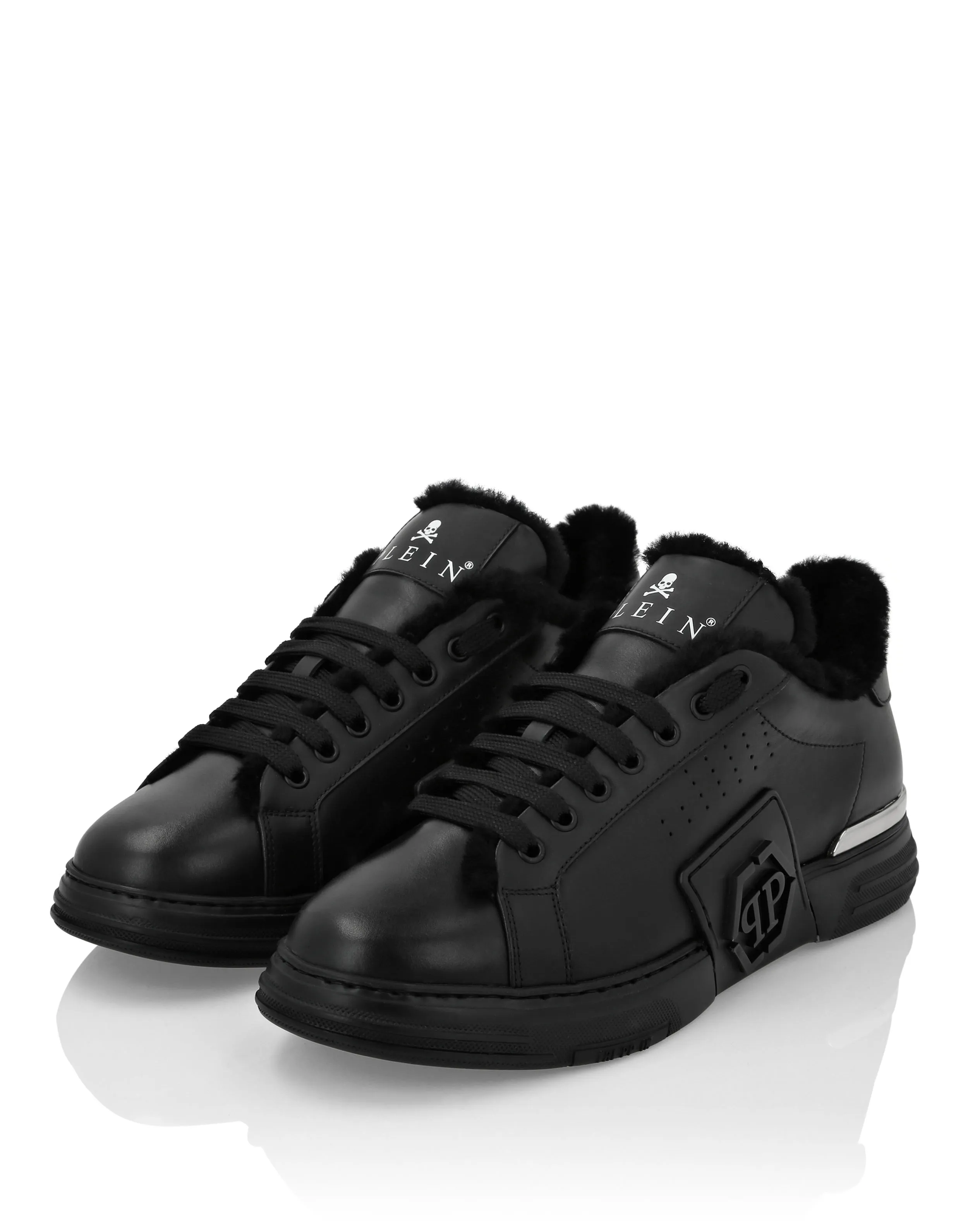 Nappa Leather Lo-Top Sneakers With Fur Hexagon