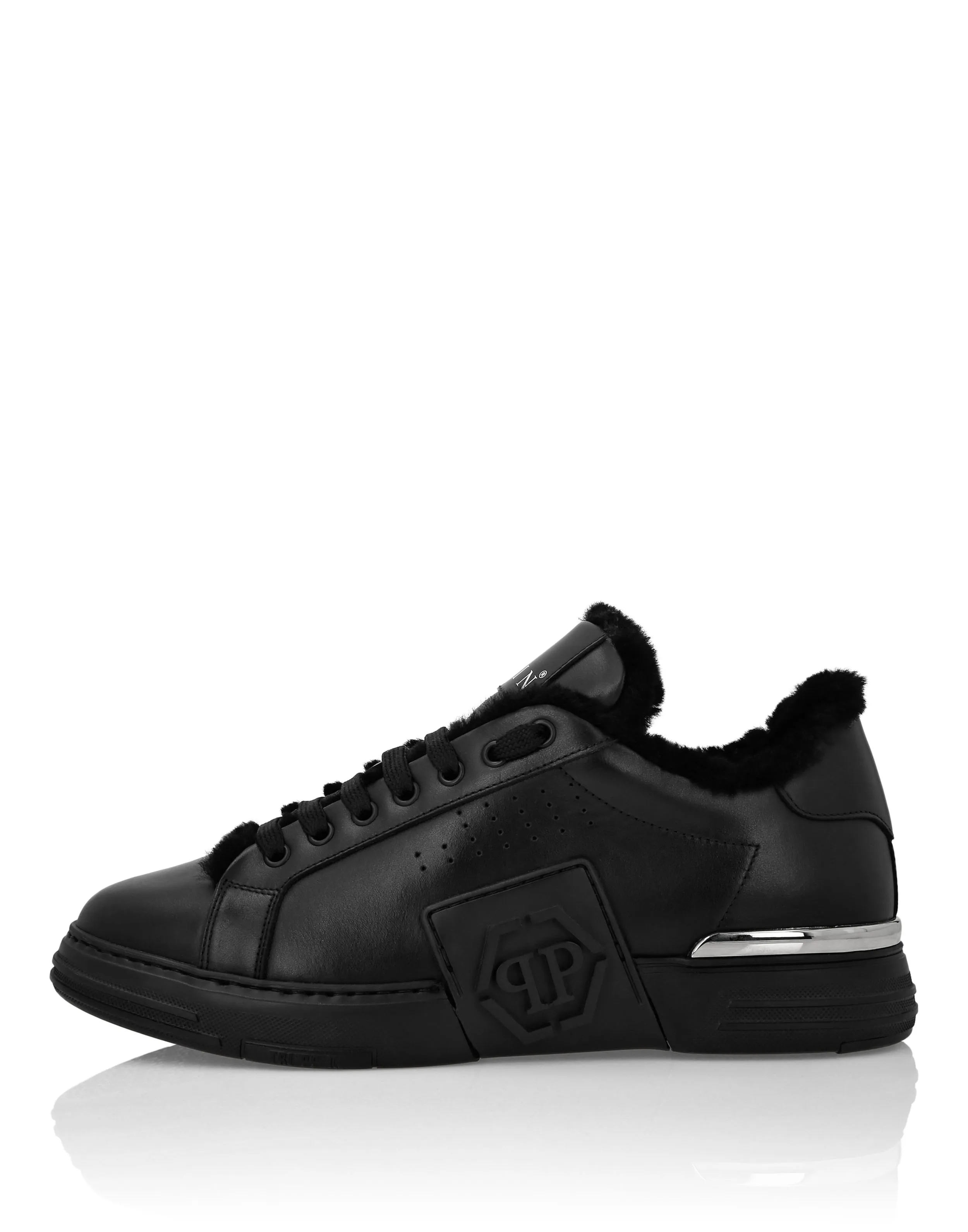 Nappa Leather Lo-Top Sneakers With Fur Hexagon