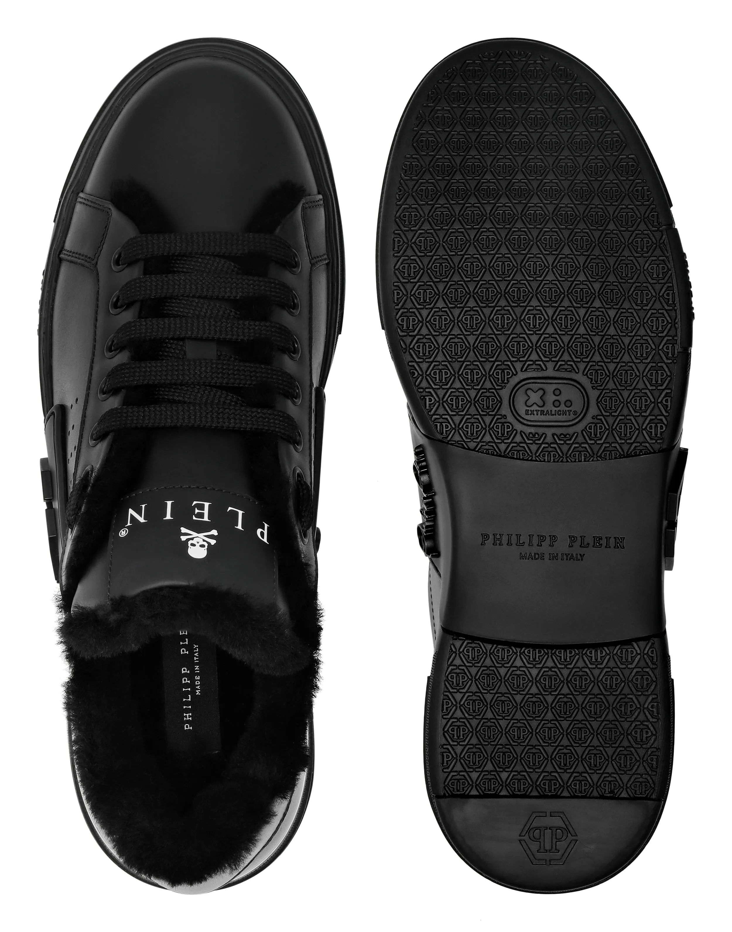 Nappa Leather Lo-Top Sneakers With Fur Hexagon