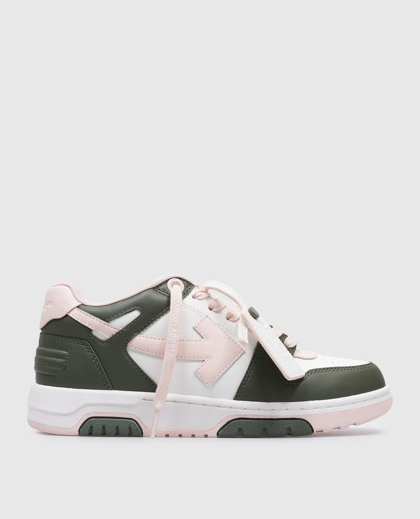 Off-White Pink leather sneakers with embossed logo