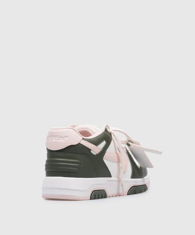 Off-White Pink leather sneakers with embossed logo