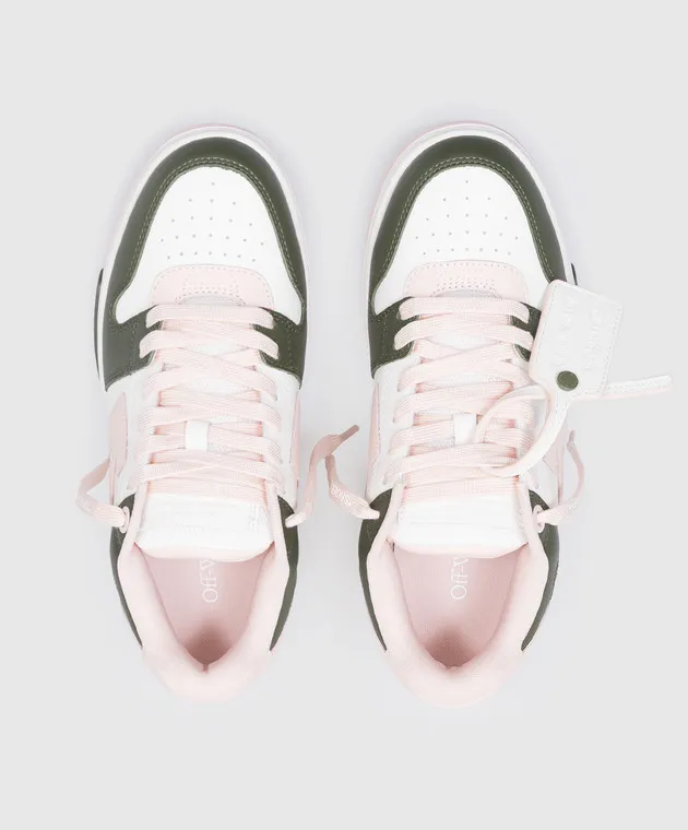 Off-White Pink leather sneakers with embossed logo