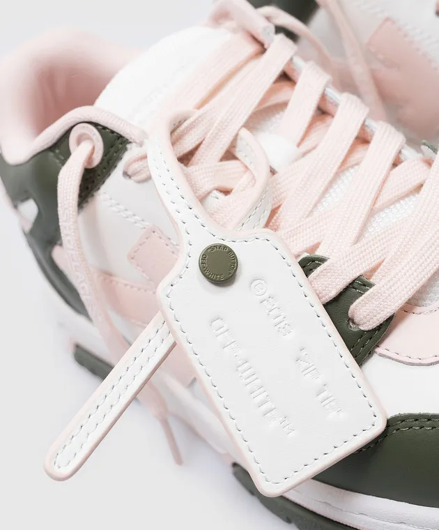 Off-White Pink leather sneakers with embossed logo