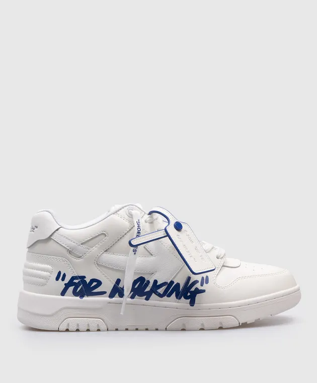 Off-White White leather sneakers "Out Of Office" with an inscription print