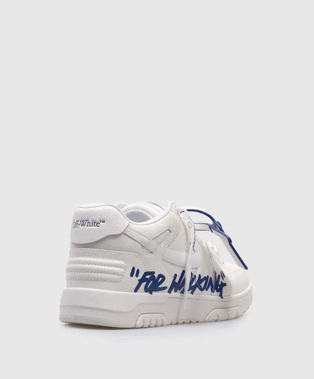 Off-White White leather sneakers "Out Of Office" with an inscription print