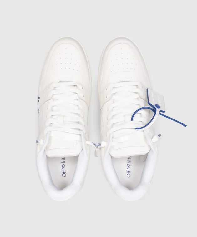 Off-White White leather sneakers "Out Of Office" with an inscription print