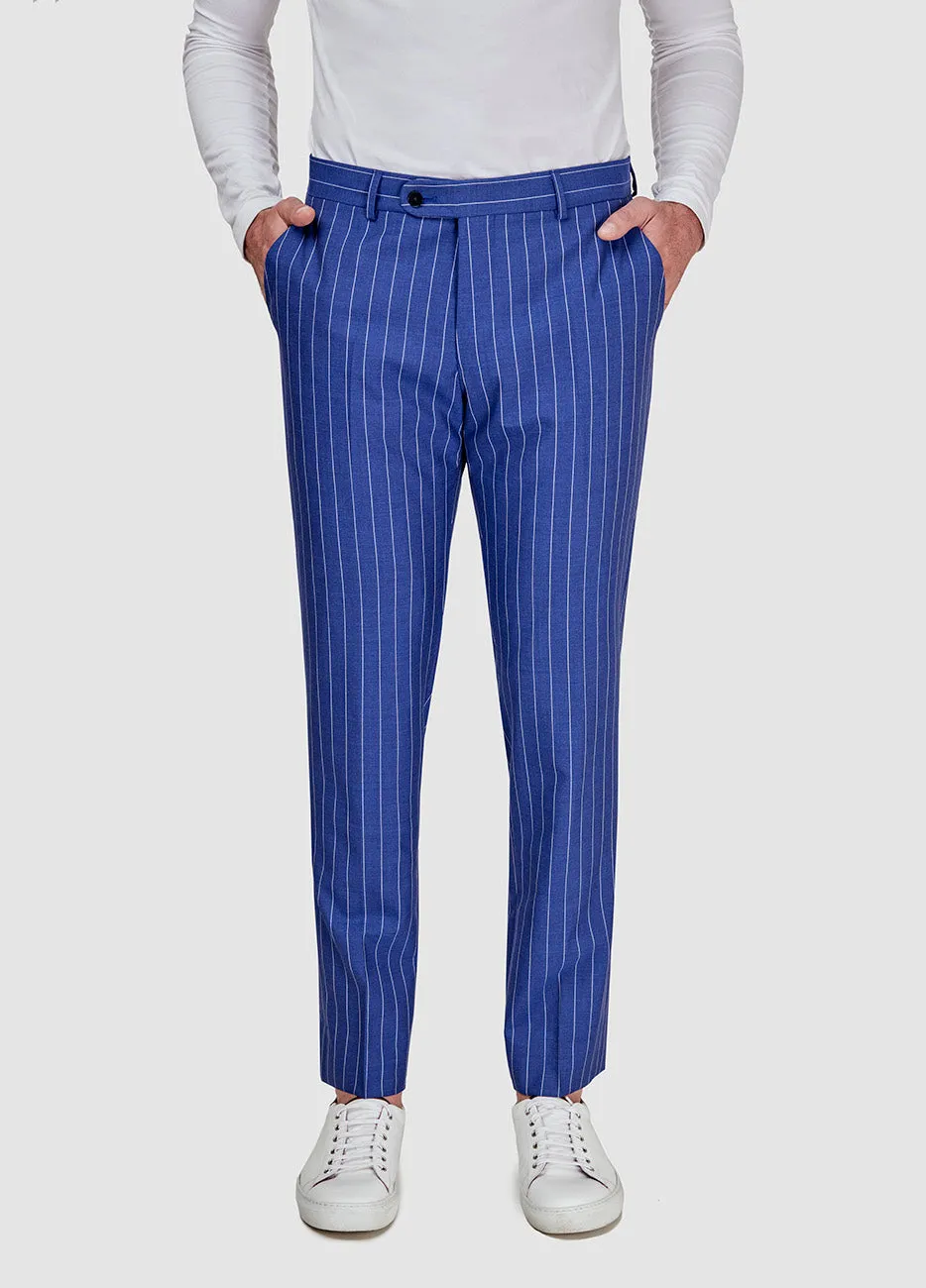 PANTALON RAYA DIPLOMATICA AZUL INDIGO Y BLANCO