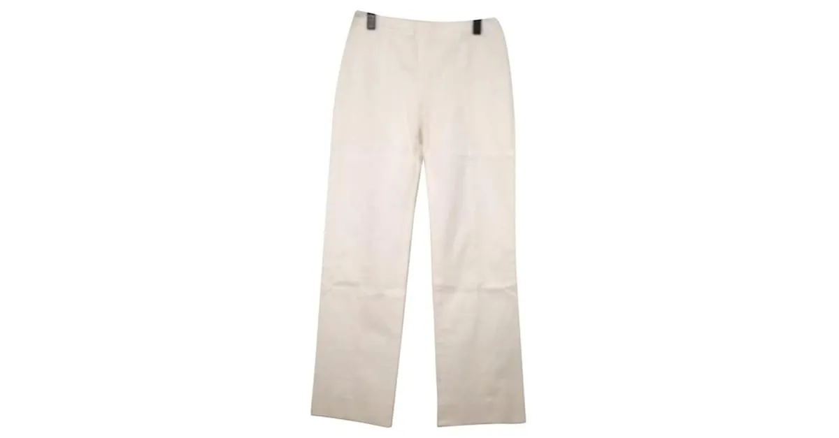 Pantalón Loewe Algodón Blanco Costuras delanteras y traseras Pantalones 