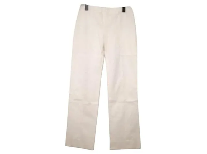 Pantalón Loewe Algodón Blanco Costuras delanteras y traseras Pantalones 