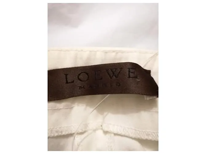 Pantalón Loewe Algodón Blanco Costuras delanteras y traseras Pantalones 