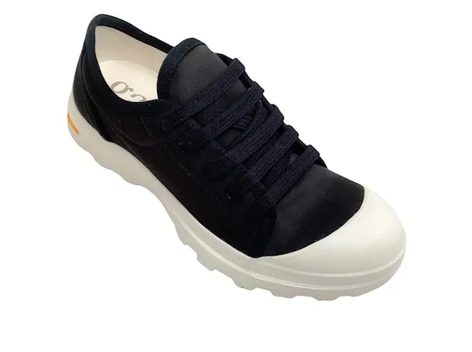 Pedro Garcia Black Satin Valeria Sneakers Negro 