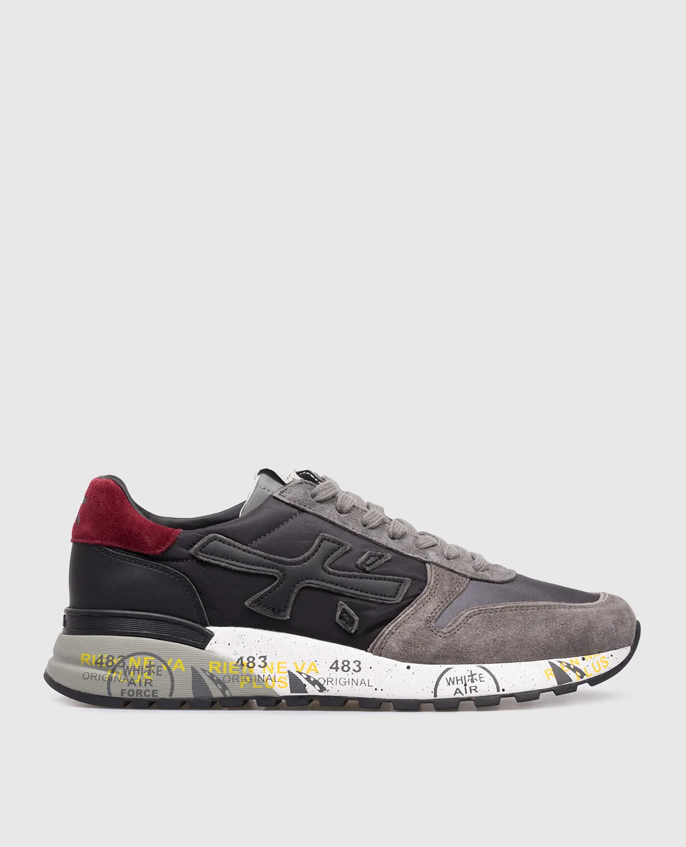 Premiata Mick logo combo sneakers in gray