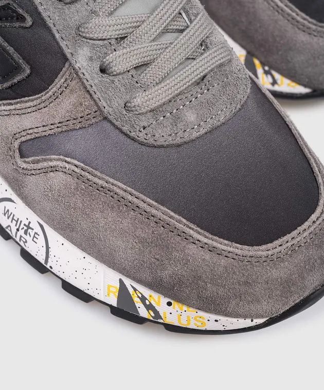 Premiata Mick logo combo sneakers in gray