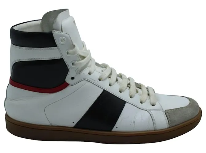 Saint Laurent Classic SL High-Top Leather Sneakers in Blanco Sneakers 