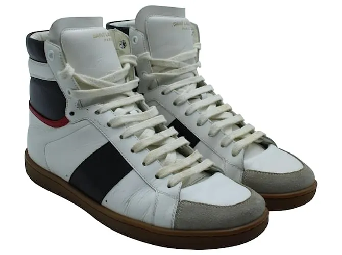 Saint Laurent Classic SL High-Top Leather Sneakers in Blanco Sneakers 